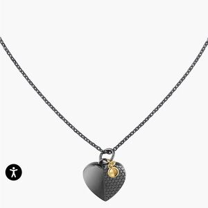 Movado Elegant Black and Gold Heart Necklace
